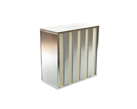 Hepa filter til Ronda NPU 2500 luftrenser, med dimensioner 508 x 508 x 292mm, fremstillet af metal og filtermedie.