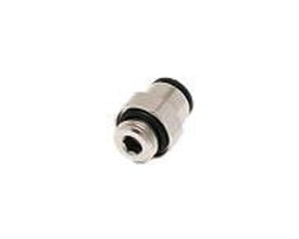 Parker Legris enkelt union til 10mm rør med G3/8 gevind, fremstillet af forniklet messing.
