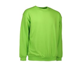 Limegrøn GAME sweatshirt fra ID Identity med rund hals og lange ærmer, fremstillet i blødt bomuld med børstet inderside.