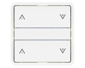 Hvid ZigBee trykknap til lysstyring med op/ned pileikoner, kompatibel med Philips HUE.