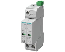 Siemens overspændingsafleder 5SD7, C/T2/II, 350V, 2-polet, med grøn terminal og T2 mærkning.