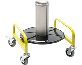 Vario afruller for ringe med justerbar kerne på 150-260 mm og en bæreevne på 50 kg, inklusive låsbart hjulsæt.