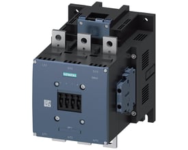 Siemens 3-polet strømkontaktor AC-1, 690A, 690V, model 3RT14, vist fra siden med tydelig mærkning af tilslutninger.