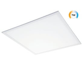 SG Armaturen Sense Pro Panel 600x600 mm, 3000K, Ra>90, hvidt aluminium med smal ramme og opalprismatisk afskærmning.