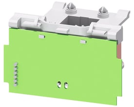 Siemens magnetspole 3RT2 S2 i grøn og hvid plast, designet til 48-80 VAC/DC med integreret varistor.