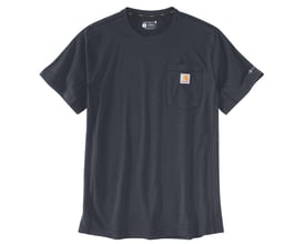 Mørkegrå Carhartt Force T-shirt i størrelse M med korte ærmer, rund hals og brystlomme med logo.
