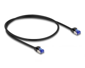 DeLock netværkskabel med RJ45 stik, Cat.6A S/FTP, 0,5 meter i sort, slim design.