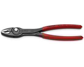 Knipex Twingrip frontgribetang, 200 mm, med mørkegrå ben og røde greb, ses på en hvid baggrund.