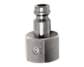 Detaljebillede af Norgren 233 koblingsnippel muffe, der viser 1/8" gevind og koblingsmekanisme.