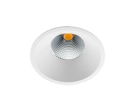 SG Armaturen Soft Slim downlight i hvid med 42 graders lysspredning og en justerbar farvetemperatur fra 2000-2800K.