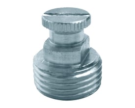 Detaljeret nærbillede af KK Sourcing 3/8" messing luftskrue, der viser gevind og skruehoved.