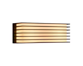 Vinklet visning af Nordlux Fluctus 28 væglampe i sort metal med lysende paneler.