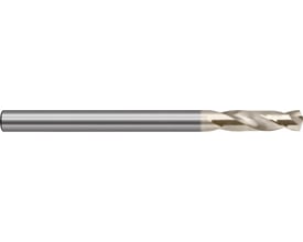 Gühring spiralbor 693 M42 til Hardox, kort model på 9,5 mm, set fra siden med cylindrisk skaft og spiralformet skær.