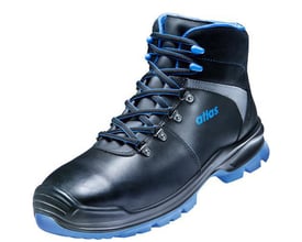 Atlas sikkerhedsstøvle SL 525 XP i blå og sort, med snørebånd og blå sål, str. 40.