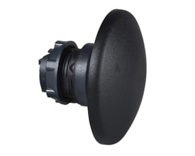 Schneider Electric Harmony Style 5 paddetryk i sort kunststof med Ø60 mm halvkugleformet hoved og fjeder-retur.