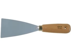 Stubai malerspartel på 50 mm med konisk slebet blad og et ergonomisk træhåndtag med ophængshul.