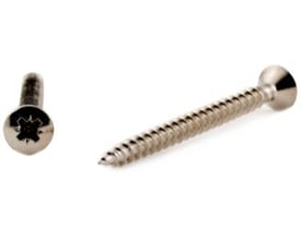 VVS skrue med linsehoved, 5,5 x 40 mm, Pozidrive PZ3 kærv og fremstillet af rustfri stål A2.
