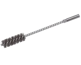 Wolfcraft stålbørste med 20 mm diameter og 8 mm skaft, ideel til rengøring og afgratning med boremaskine.