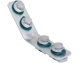 Walraven Rapidstrut 135° vinkel i varmgalvaniseret BUP 1000 materiale med formonterede M10 bolte og grønne skiver.