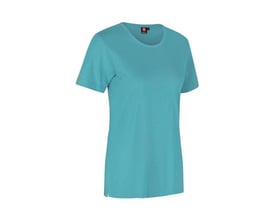 ID Identity T-shirt dame pro i støvet aqua, størrelse 3XL, med rund hals og slids i siden.