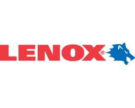 Det store røde Lenox logo med en blå ulvehoved-maskot på en hvid baggrund.