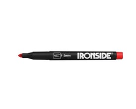 Ironside permanent marker med rund spids på 2 mm, sort pennekrop og røde detaljer.