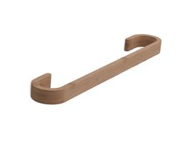 HeFe Himalaya håndklædeholder i bambus med en bredde på 40cm og en naturlig træfinish, monteret på en hvid baggrund.