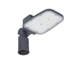 LEDVANCE Streetlight Area S 30 W vejarmatur med afrundet, mørkegråt armaturhus, synligt LED-panel og mastemontering.