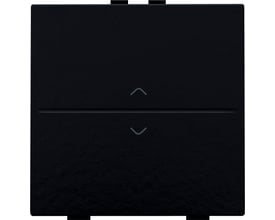 Niko tangent i sort bakelite med pil-symboler til trådløs 2-tryk, stilrent design og blank finish.