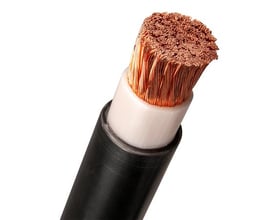 Nexans RXQ kabel med 1x240mm2 kobberleder, sort PEX-isolering og 1KV spænding, vist på hvid baggrund.