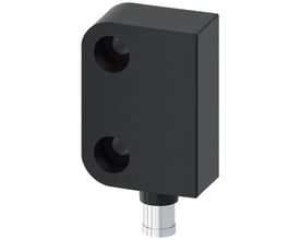 Siemens magnetkontaktblok i sort rektangulær form, 26x36 mm, med to cirkulære åbninger og et sølvfarvet tilslutningsstykke.