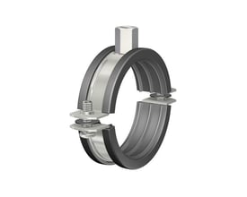 Flamco BRS-A rørbøjle i syrefast stål til rør mellem 32-36 mm, med gummiindlæg og M8/10 gevind.