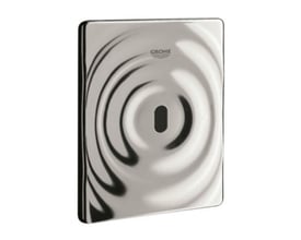Grohe Tectron Surf urinal armatur i skinnende krom finish, med infrarød sensor og karakteristisk bølgemønster.