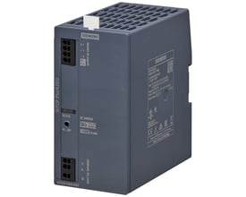Siemens SITOP PSU4200 strømforsyning i mørkegrå, med DC 24V/10A output og 400/500V AC input terminaler.