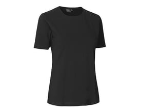 ID Identity T-shirt stretch dame i sort, størrelse S, med rund hals og korte ærmer, lavet af behagelig bomuld med stretch.