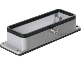 Weidmüller chassishus i størrelse 8 til HDC industristik, med plads til 1 bøjle og en grå aluminiumskonstruktion.