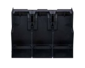 Schneider Electric klemmeafskærmning 3P INS/INV i sort plastik, en 3-polet isoleret terminalbeskytter til Compact NS-serien.