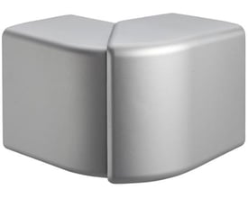 OptiLine 45 udvendigt hjørne i aluminium metallic fra Lauritz Knudsen, 105 mm bred og 149 mm høj.