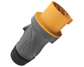 Mennekes PowerTOP Xtra CEE-stikprop 16 A, 4-polet og 110 V med orange stikdel og gråt, ergonomisk greb.