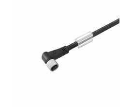 Weidmüller M8 4-polet sensorkabel hun vinkel, 5 meter sort PUR-kabel.