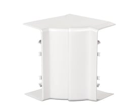 Schneider Electric OptiLine 45 indvendigt hjørne i polar hvid, 140mm bred, lavet af PC/ABS-materiale.