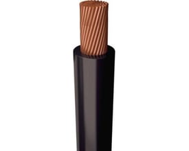 Sort H07 Z-K HF 90 monteringsledning, 1x35mm², med kobberleder og halogenfri isolering, vist fra siden.