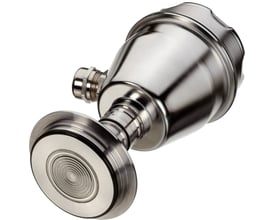 Siemens Sitrans P300 tryktransmitter til gage tryk med front-flush membran i rustfrit stål og et M20x1.5 forskruning.