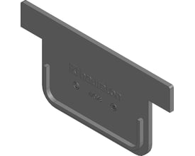 NID lukket endevæg i mørkegrå, 160 x 95 mm, med præget logo og varenummer 47098.