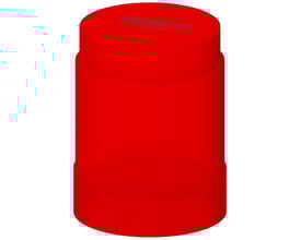 Siemens SIRIUS 8WD4 signallampe i rød med 50mm diameter og integreret LED, kontinuerligt lys.