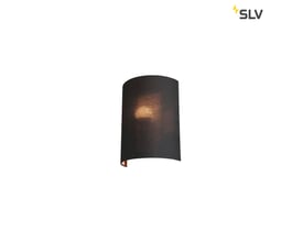 SLV Fenda halvskærm i sort tekstil med kobberfarvet inderside, vist på hvid baggrund.