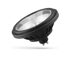 SpectrumLED GU10 AR111 LED-spot på 14 W i sort med reflektor og to synlige GU10-stifter.