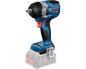 Bosch slagnøgle GDS 18V-750 C Professional set fra siden, med indikatoren for hastigheds-/momentindstillinger tydeligt synlig.