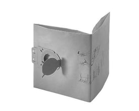 Baier støvsugerpose i 3-lags fleece til BSS406, viser en enkelt pose med monteringsstykke og trykte installationsinstruktioner på siden.