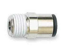 Parker Legris enkelt union KRG 3175 med Ø4 mm slangekobling og 1/4" BSPT gevind i forniklet messing.